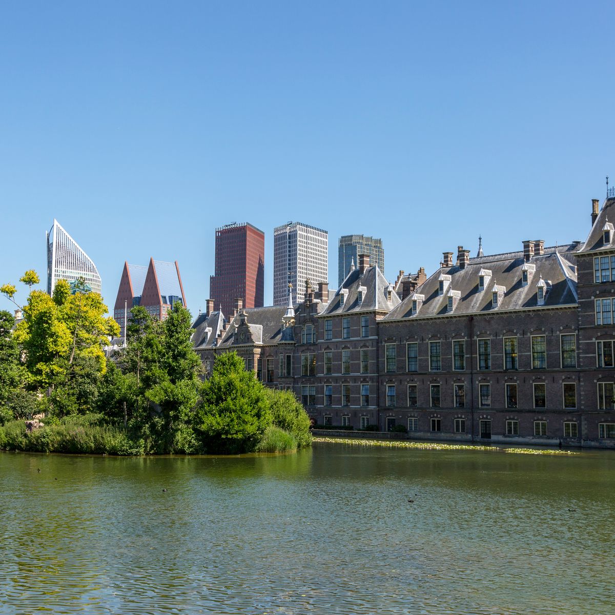 Scenic view of The Hague skyline with Binnenhof